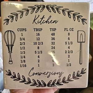 Kitchen Conversion Chart Trivet Tile